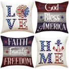 Conjunto de fronhas American Patriotic Love God Bless x4