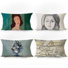 Conjunto de fronhas, arte abstrata, design moderno, tecido de pelúcia