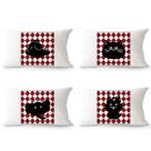 Conjunto de fronhas Cute Animal Black Cat Elephant Dog x4
