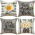 Conjunto de fronhas de linho de girassol e margarida 45x45cm