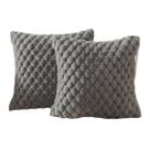 Conjunto de fronhas de pelúcia com pele de coelho sintética de 40 x 40 cm (conjunto de 2)