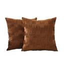 Conjunto de fronhas de veludo texturizado 45x45cm marrom (conjunto de 2)