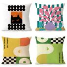 Conjunto de fronhas em estilo pop art moderno de 35 x 35 cm (conjunto de 4)