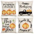 Conjunto de fronhas Fall Harvest Pumpkin Thanksgiving Linen Conjunto de fronhas Fall Harvest Pumpkin Thanksgiving Linen