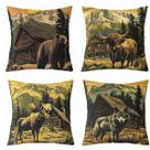 Conjunto de fronhas Feelyou Bear Rustic Capa de almofada 45x45cm