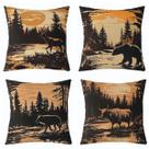 Conjunto de fronhas Feelyou Bear Rustic Capa de almofada 45x45cm
