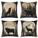 Conjunto de fronhas Feelyou Bear Rustic Capa de almofada 45x45cm