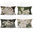 Conjunto de fronhas floral, elegante, peônia branca e margaridas x4