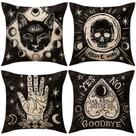 Conjunto de fronhas Gothic Halloween Decorative Black Cat x4