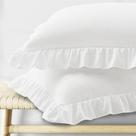 Conjunto de fronhas KKJIAF Ruffle Queen Size 20x30 brancas (2 unidades)