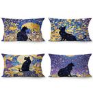 Conjunto de fronhas Mosaic Cat Night Sky Moon Design x4