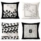 Conjunto de fronhas Nordic Luxury Black and White Floral x4