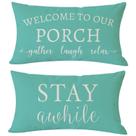 Conjunto de fronhas PANDICORN de 30 x 50 cm Farmhouse Turquoise Porch
