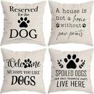 Conjunto de fronhas Pet Lover's Dog Print Linen 45 x 45 cm (4 unidades)