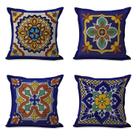 Conjunto de fronhas Semton Spanish Talavera Linen 45x45cm x4
