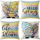 Conjunto de fronhas Spring Gnome Floral Linen 45 x 45 cm (4 unidades)