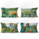 Conjunto de fronhas Vintage Cactus Flower x4 40x60cm de pelúcia Conjunto de fronhas Vintage Cactus Flower x4 40x60cm de pelúcia