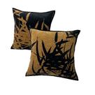 Conjunto de fronhas vintage, folha de bambu, poliéster, 45 x 45 cm, 2 unidades