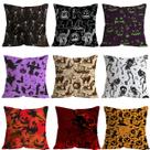 Conjunto de fronhas Vintage Halloween Skeletons Pumpkins x9