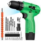 Conjunto de furadeira sem fio Tegatok 12V com bateria, carregador, LED