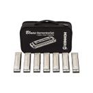 Conjunto de Gaita Hohner Bluesband com 7 Peças e Estojo