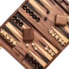 Conjunto de gamão Lingle Premium Natural Walnut 14,5 polegadas com acessórios