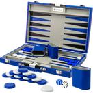 Conjunto de gamão Queensell PU Leather 38x24x5,5cm com acessórios