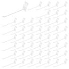 Conjunto de ganchos de painel Slatwall Waltool 50 unidades de metal branco de 20 cm
