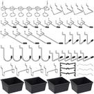 Conjunto de ganchos Pegboard FRIMOONY com caixas de 117 unidades para ferramentas Conjunto de ganchos Pegboard FRIMOONY com caixas de 117 unidades para ferramentas