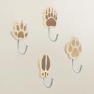 Conjunto de ganchos Wooden Animals Tracks Thungeek para crianças - raposa, veado, urso, ouriço