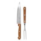 Conjunto de Garfo e Faca de Cozinha e Churrasco em Aço Inox