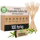 Conjunto de garfos Ibambo 100% Bambu Biodegradável (100 garfos)