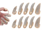 Conjunto de garras de Halloween Bestga, anéis de unhas postiços, 10 peças de ouro