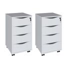 Conjunto de Gaveteiros Mansfield Branco