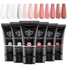 Conjunto de gel de unhas Poly, modelo, 6 cores, rosa, marrom, 90 ml
