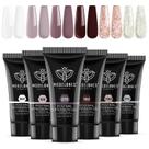 Conjunto de gel de unhas Poly Modelones, 6 cores, bordô, vermelho, marrom