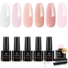 Conjunto de Gel para Unhas Modelones - 6 Cores de 7ml com Lâmpada LED