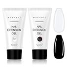 Conjunto de gel para unhas Poly Makartt, 2 cores, 50 ml, preto e branco transparente