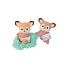 Conjunto de Gêmeos Cervos Calico Critters com Carrinho de Empurrar