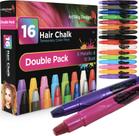 Conjunto de giz de cabelo ArtShip Design 16 cores com 6 canetas brilhantes