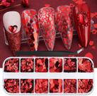 Conjunto de Glitter para Unhas BLGTGH com Paetês 3D em Forma de Coração Vermelho