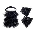 Conjunto de gola falsa de renda em estilo gótico para fantasia de cosplay feminina