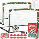 Conjunto de gols de futebol infantil VAVOSPORT, pacote com 2 redes de futebol de 4'x3' com bolas e cones, meias para meninos e meninas, brinquedos esportivos de quintal e interior, jogos de férias ao ar livre