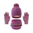 Conjunto De Gorro, Cachecol E Luvas De Inverno Para Crianças, 3 Peças, Para Idades De 3 a 12 Anos,
