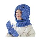 Conjunto De Gorro, Cachecol E Luvas De Inverno Unissex Para Crianças, Gorro De Fleece Com Proteção