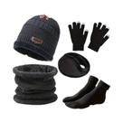 Conjunto De Gorro, Cachecol E Luvas De Veludo Quente Para Inverno Para Homens E Mulheres, Gorro De Conjunto De Gorro, Cachecol E Luvas De Veludo Quente Para Inverno Para Homens E Mulheres, Gorro De