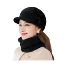 Conjunto De Gorro E Cachecol De Inverno Feminino Com Forro De Pelúcia Falsa, Moda Casual