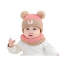 Conjunto De Gorro E Cachecol De Inverno Para Bebês, Meninos E Meninas, Gorro De Urso De Malha