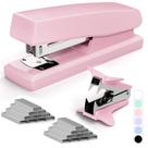 Conjunto de grampeador UPSIME rosa com capacidade para 25 folhas e 2000 grampos Conjunto de grampeador UPSIME rosa com capacidade para 25 folhas e 2000 grampos