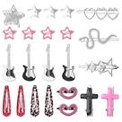 Conjunto de grampos de cabelo FRIUSATE Y2k Pink, 22 peças Love Star Cross